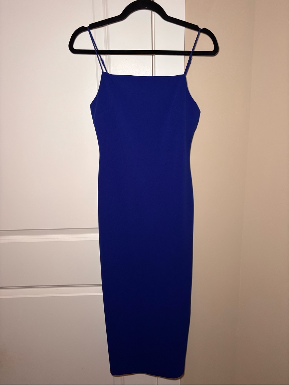 Lavender Brown Cobalt Blue Spaghetti Strap Midi Dress